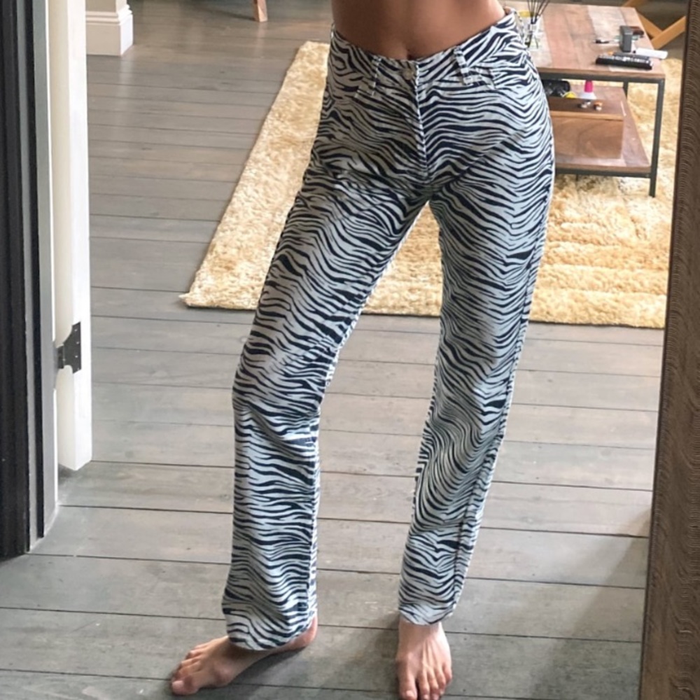 Zara Zebra jeans. High waisted and straight leg. NWOT.